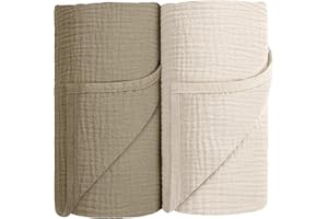 SUSURRATION Muselina 100% Algodón Mantas Grandes para Bebés,Mantas de Recepción Transpirables Súper Suaves para Bebés Unisex Niños y Niñas100x100cm (Olivgrün)