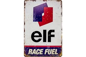 LUCKYLINDE 30 x 20 cm – tabliczka blaszana w stylu retro – stacja benzynowa, rajd, samochód, sporty motorowe, szyld pasuje dla fanów i kolekcjonerów ELF Racing Team
