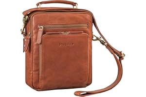 STILORD 'Nelio' Élégant Sacoche Homme Bandouliere Cuir pour Tablette 10,1 Pouces Vintage Sac à Main DIN A5 Sac Messenger Petit Sac Bandoulière Cuir Véritable