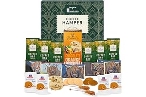 HATTIE'S GIFTS Hattie’s Gifts Luxury Coffee Hamper - Premium Artisan Coffee Gift Set with Chocolate Orange Shortbread, Stroopwafels, All Butter Biscuits & Swizzle Sticks - Gourmet Gift for Men & Women