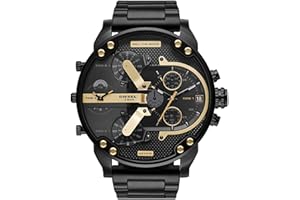 Diesel Mr. orologio daddy orologio da uomo, movimento multifunzionale con cinturino in silicone, acciaio inossidabile o pelle