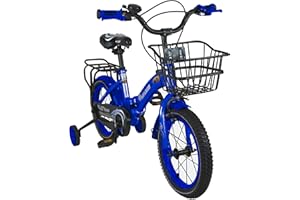 KEN ROD Bicicletta Pieghevole per Bambini | Bicicletta Bambini da 3 a 9 Anni Ruote | Bici Pieghevole | Bicicletta con Ruote da Allenamento | Biciclette con Cestino e Ruote