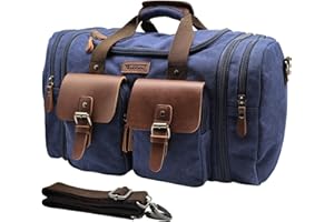 Wildroad Erweiterbar Canvas Reisetasche 50L,Übergroßes Handgepäck,Sporttasche für,Duffle,Weekender Tasche,Reisen Übernachtung Taschen für Damen und Herren mit der Großen Kapazität