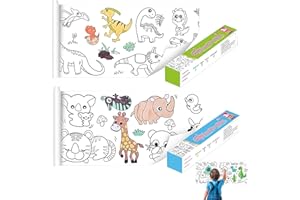FENGAIM Zeichenpapierrolle für Kinder, 2Pcs 300 * 30cm klebrige Zeichenrolle Papier, Färbung Papierrolle DIY Malerei Farbe Füllen Papier, Kunst Papier Handwerk früh pädagogische Zeichnung Buch für Kinder