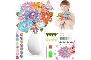 OSIKAY Cadeau Fille 6 8 7 9 10 Ans: Diamond Painting Enfant Fleur Jouet Fille 8-9-11-12 An Activite Manuelle Fille 6 8 5 Ans Loisir Creatif Enfant Idée Cadeaux Anniversaire Bouquet Fleurs Peinture Diamant