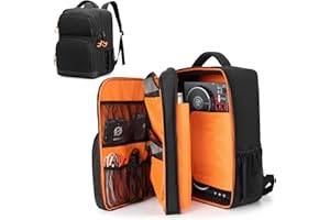 PGmoon Sac de Transport pour Contrôleur DJ Compatible avec RODECaster Pro II/Hercules DJControl Inpulse 200 MK2/Aveek ‎4 Channel/Numark Party Mix II, Sac de Mixeur Audio pour Microphones, DJ Câbles