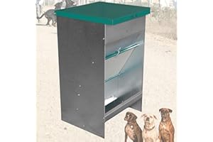 IKLOB® Mangiatoia per cani 42 L (circa 17/19 kg) -, tramoggia per Cani, elo per cani in lamiera zincata – Esterno/interno, bidone porta crocchette