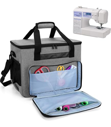 Borsa Per Macchina Da Cucire In Tela Impermeabile - Portatile Con Cerniera E Tasca, Nero, Taglia Standard