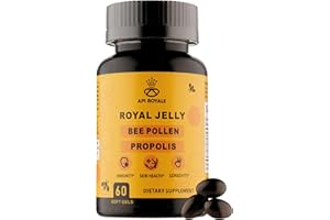 API ROYALE Royal Jelly, Bee Pollen and Propolis Supplement, 60 Soft Gels