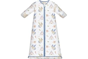 Chilsuessy Baby Sleeping Bag 3.5 Tog Winter Sleeping Sack Wearable Blanket Kids,Adjustable Length,Removable Sleeves,Toddler Sleeping Bag for Boys Girls, 3.5 Tog/Beautiful castle, 120cm/3-6 Years