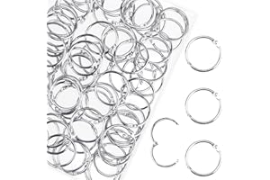 HAUTOCO 100Pcs 30mm Metal Binder Rings for Flash Cards, Office, School, Home
