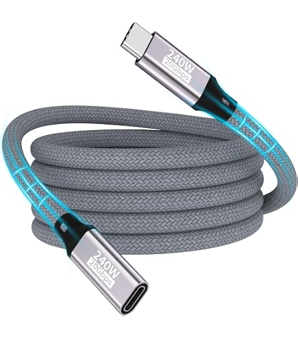 NUEAYMS Cavo Prolunga USB C 10 Gbps - Maschio A Femmina 30 Cm - Ricarica Rapida 20V 5A (100W) E Trasferimento Dati Per Tablet, Smartphone, Cuffie