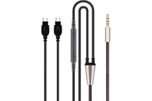 HansnBy Audiokabel-Ersatz – kompatibel mit Sennheiser HD525 HD545 HD565 HD580 HD600 HD650 Kopfhörer und kompatibel mit iPhone mit integriertem Mikrofon und Lautstärkeregler