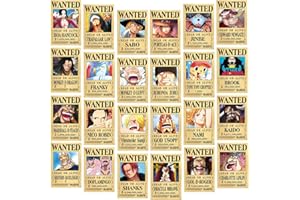 LGQHCE One Piece Wanted Poster 24 PCS Collage da Parete di Riviste Anime, Decorazioni Estetiche per La Stanza, Poster Artistico per La Decorazione della Parete del Dormitorio