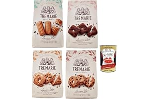‎ITALIAN GOURMET E.R. Tre Marie Ancora Uno Testpaket, Kekse mit Kakao 4x stuck, cookies biscuit altmodisches Gebäck 100% Italienische Kekse + Italian Gourmet polpa 400g