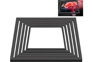 AJCOTAHM 5 PCS Fish Feeding Ring Set, Pond Food Ring Floating Fish Feeder Corral Square Plant Barrier Black Foam Feeding Rings for Betta Goldfish