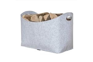 Rubberneck Torba na drewno kominkowe XL z filcu na drewno, gazety, drewno kominkowe – torba filcowa wymiary 54 x 30 x 39 cm (szara)