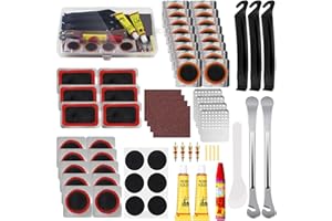 ZEUWETS Kit Parches de Reparación de Bicicletas, 63piezas Kit Pinchazos Bicicleta, Parches Bicicleta Autoadhesivo Kit, Parches de Reparación de Bicicletas de Montaña y Carretera