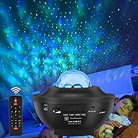 LED Sternenhimmel Projektor Lampe, Starry Music Projector mit Fernbedienung, Bluetooth Lautsprecher, 360°Drehen, 3…