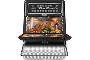 Breville Halo Flexi Air Fryer & Large Mesh Tray | Digital Dual Air Fryer Oven | 11L: Serves 10+ | FryBakeGrillRoast & Reheat | 2400 W | Save £65 a Year on Energy Bills* | Black [VDF138]