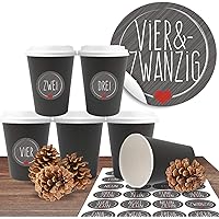 Pajoma Adventskalender Becher - 24 Stück Zum Selbstbefüllen