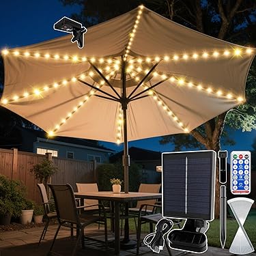 Luci Per Ombrellone SANON - Senza Fili, 3 Livelli Luminosità, Batterie AA - Foto 8