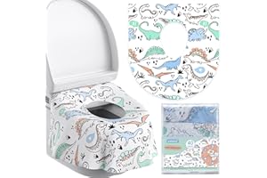 YIHATA 40 Pezzi Copriwater USA e getta per bambini e adulti Coprisedili Monouso per WC Pubblico, Portatile accessori da viaggio universali per l'addestramento al vasino, avvolti singolarmente