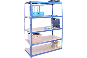 G-RACK 180cm x 120cm x 60cm, Blue 5 Tier (175KG Per Shelf), 875KG Capacity Extra Deep Garage Shed Racking Storage Shelving Unit, 5 Year Warranty
