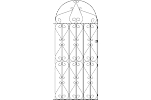 GENERIC Regent Scroll Tall Bow Top Metal Garden Gate galvanised Wrought Iron Style Swing (914mm Gap x 1830mm High RBZP42)