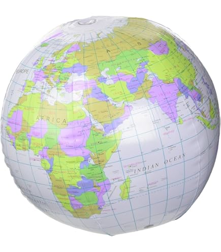 Ballon De Plage Géant 28 Cm Avec Carte Du Monde éducative - Globe Gonflable Jouet - Neuf