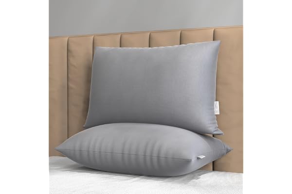 MY ARMOR Height Adjustable Microfiber Pillows Set of 2 for Sleeping - 16"x24" Standard Pillow 6 Months Warranty 41 x 61 cm - Grey
