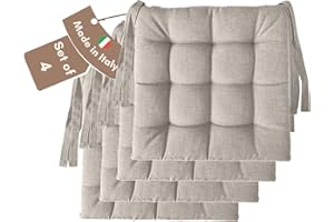 ‎IL TUO ARTIGIANO DESIGN Il Tuo Artigiano Design Set mit 4 oder 6 Sitzkissen für Küchenstühle, hergestellt in Italien, Set mit 6 Stück, 40 x 40 cm, Dicke 6 cm – Polsterung aus Schaumstoff und weichem Acryl (4, Ton)
