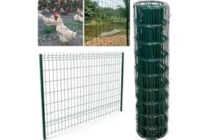 ZHANGE Wire Mesh Roll 90cm×10m Galvanized Steel Fence Garden Netting Roll 2mm Thickness Metal Border Mesh Hot-dipped Galvanized PVC Coated Hardware Cloth for Plants Fruits Pet Fencing Chicken Rabbit Net