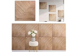 Jackfru 10 piezas de paneles de pared 3D autoadhesivos 30x30cm, azulejos de pared con aspecto de laminilla de madera, revestimiento de pared impermeable para desprender y pegar, paneles de pared