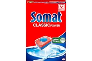 ‎SOMAT Somat Classic Power Spülmaschinen Tabs (172 Tabs), Geschirrspül Tabs mit Fettlösekraft für kraftvolle Reinigung, Spültabs für strahlend sauberes Geschirr sogar bei niedrigen Temperaturen