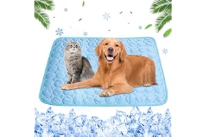 LuLuanping Tappetino Refrigerante per Cani Gatti con Auto-Raffreddamento - Tappeto di Raffreddamento AntiGraffio/Impermeabile/Antiscivolo per Cane, per Cani e Gatti in Estate, 70 * 55 CM (Blu)