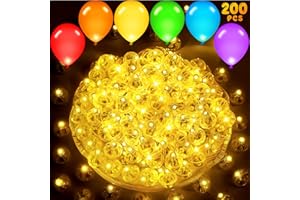 BESDIYART 100 LED-Ballons Lichter +100 Luftballons Geburtstag, Mini Led Licht, Warmweiß Ballonlichter, Runde Led Ballonlichter, Party Licht Leuchtende Luftballons für Geburtstag Hochzeit Karneval Einschulung