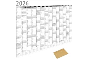 ‎MARZEI24 DIN A1 Wall Calendar for 2026, 14 Months, Annual Calendar, Monthly Overview, (84.1 cm x 59.4 cm), Planner Appointments, e.g. for Office, Home, Year Planner, Monthly Planner, Family Calendar, Folded