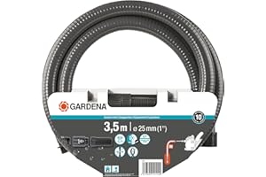 Gardena armatura ssąca 3,5 m: wytrzymały wąż ssący do podłączenia do pompy ogrodowej, z filtrem ssącym i zaworem zwrotnym, średnica 25 mm (1411-20)