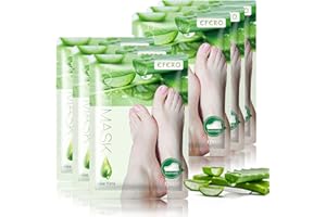 TONGYEND Foot Peel Mask, Aloe Vera Gel Foot Mask,Foot Peel Mask For Hard Skin,Exfoliating Feet Peeling Socks,Foot Callus Remover,Foot Care,Foot Spa,Feet Hard Skin Remover (Aloe Vera 6 Pcs)