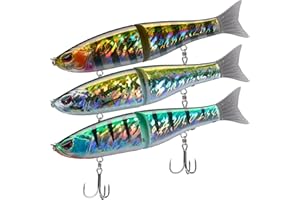 Bassdash SwimShad Glide Baits - Señuelo Articulado Deslizante para Pesca de Lubina, Lucio, Salmón, Trucha y Muskellunge (3 Unidades)