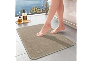 SOLIC Alfombra de baño,Alfombrilla de Ducha Antideslizante,Secado Rápido Absorbente Lavable Alfombra de Ducha,Alfombras Ducha para Bañera, Ducha y Cuarto de Baño (Beige, 40x60cm)
