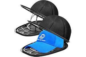 Eiito Hutwaschkäfig, Hutwaschmaschine mit Rahmen, Käfig und Hutwaschtasche, Hutreiniger, Hutwascher für Baseballkappen, geeignet für Erwachsene und Kinder, 2er-Pack, Schwarz