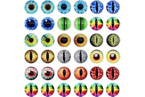 Julie Wang 15MM 40 pièces Dragon yeux verre Cabochon yeux pour poupée d'argile faisant des Sculptures accessoires artisanat bricolage résultats fabrication de bijoux