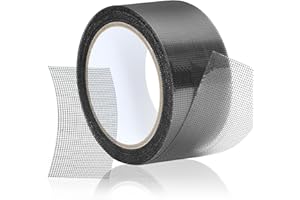 Wexoma Fliegengitter Reparatur Set, 5CMX10M Reparaturband für Moskitonetz, Fliegengitter Reparatur Klebeband, Strong Adhesive Screen Repair Tape, Selbstklebend Glasfaser Reparaturband (schwarz)