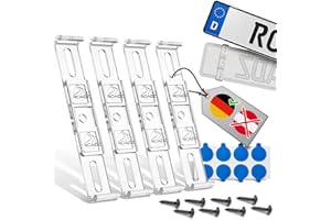 ‎ROADZ ROADZ® Kennzeichenhalter Rahmenlos - [unsichtbar & legal] - Sicherung für bombenfesten Halt - Set für 2 Kennzeichen - werbefrei - Nummernschildhalter - rahmenlose Kennzeichenhalter Auto