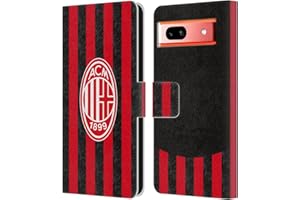 Head Case Designs Licenza Ufficiale AC Milan Home Kit per Stemma 2025/26 Custodia Portafoglio in Pelle Compatibile con Google Pixel 7a