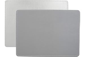 Creative Tops C000268 srebrne podkładki, prostokątne, 29 x 21,5 cm, zestaw 4 podkładek na stół ze sztucznej skóry