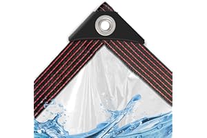 YUAYIJUBIL Plane - Transparent Abdeckplane Wasserdicht 2x1m Mit öSen füR Balkon Regenschutz/Sandkasten Abdeckung, Tarp Durchsichtige Abdeckplanen füR GartenmöBel/Terrassenplane