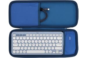 Lebakort Dur Étui Housse Cas Compatible avec Logitech Pebble 2 Combo K380s K380 Clavier sans Fil et M350s M353 Souris (Bleu)